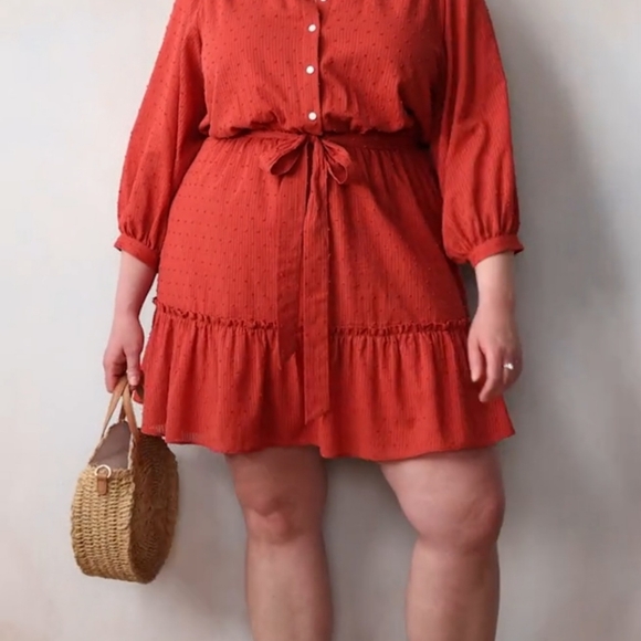 LC Lauren Conrad Rust Colored Dress | Size 4X - NWT - Picture 8 of 9